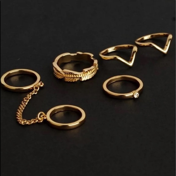 6 Piece Stackable Midi Ring Set - Picture 2 of 6